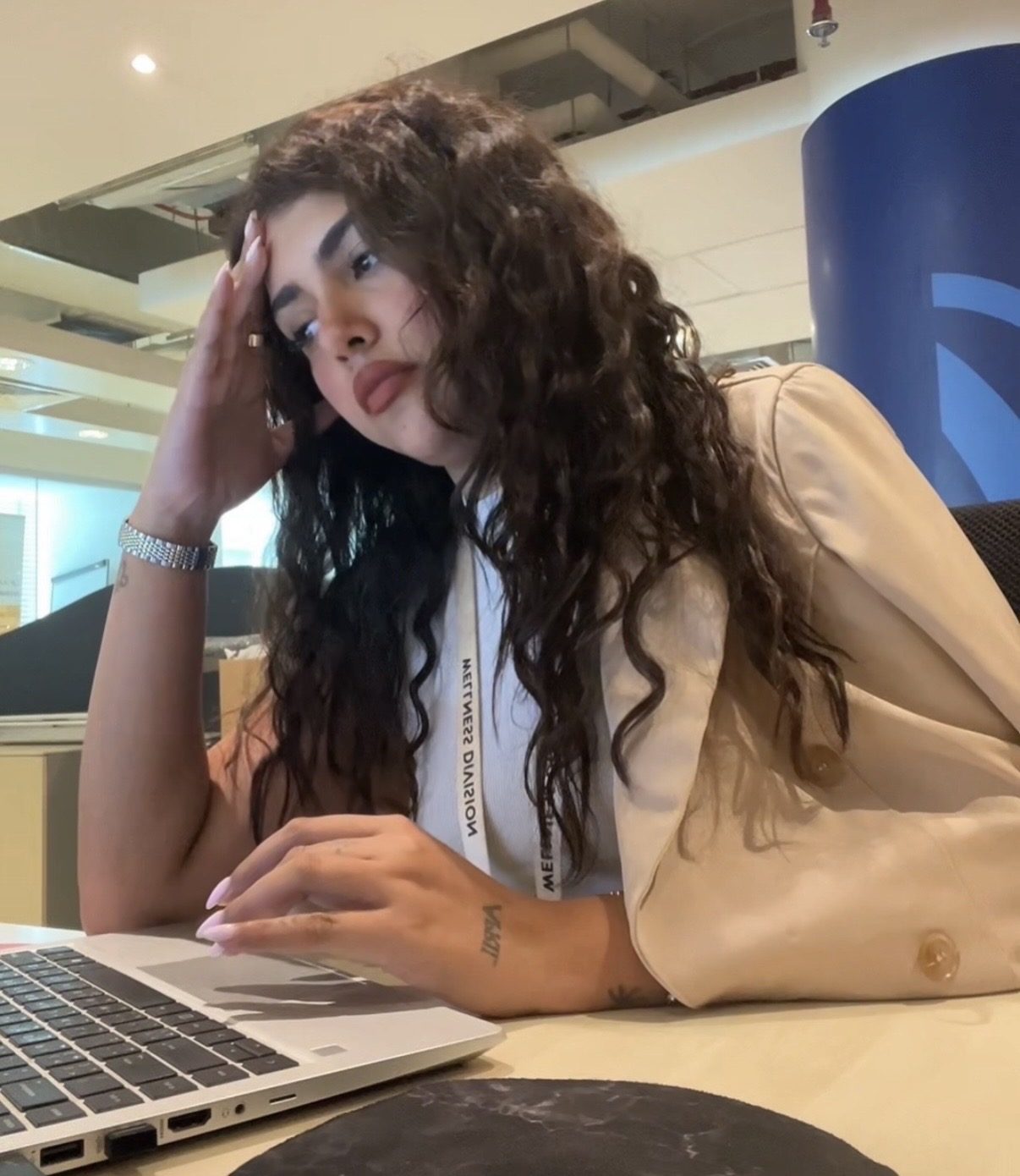 Elle Liana during the long corporate hours