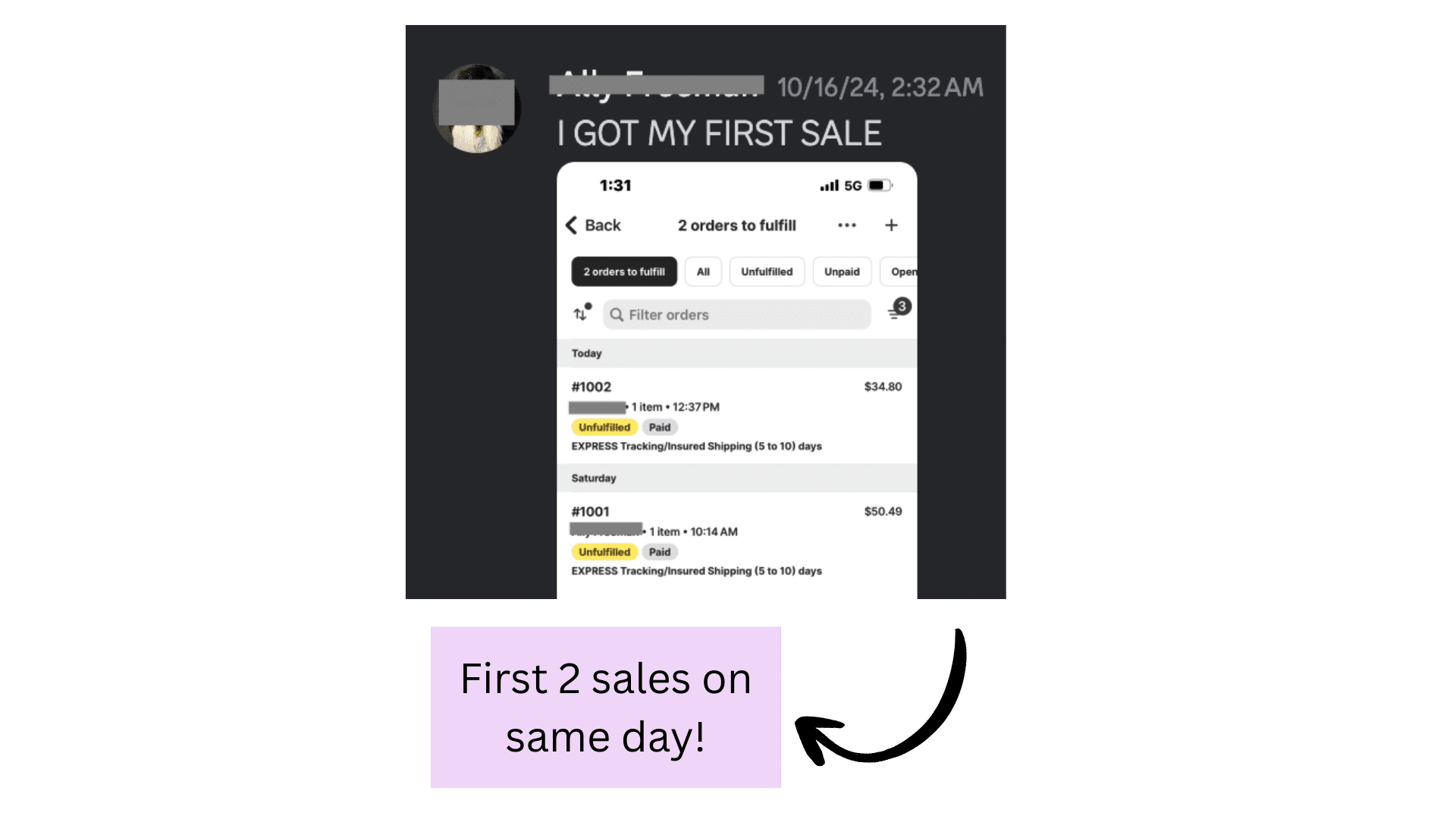 First sale notification